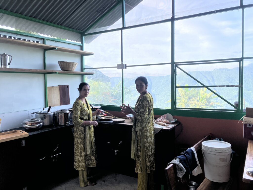 Womens started preparing food from new kitchen