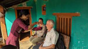 Travellers enjoying village and local homestay