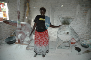 Margerat stands near her mill machine