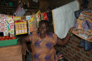 Josephine showing new item she added in her shop