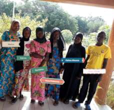 Abdoul in 8th grade w/ fellow scholarship students