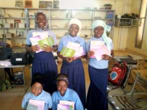 Middle School students with books