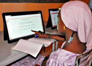 Amina in computer class