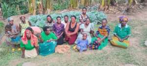 women in doing kitchen garden