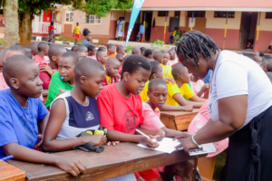 FMP staff addressing learners at mapped school