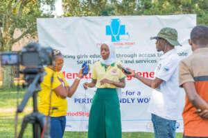 Student speaks to media on menstrual cups