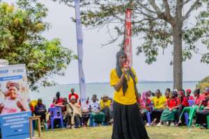 A student sharing about menstrual hygiene