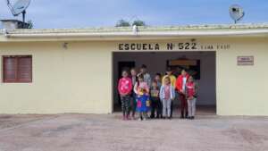 Some students posing with their freshly painted