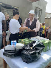 Distribution of food packages and personal hygiene