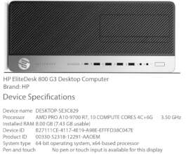 Device Specifications of Our New Computer