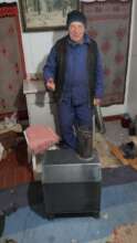 Heating unit in the home of the elderly man