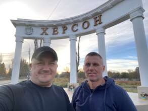 Volunteers in Kherson, delivery team
