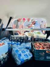 Response team distributing urgent food supplies.