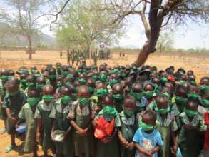 Distributing Masks To Mbeure Primary School