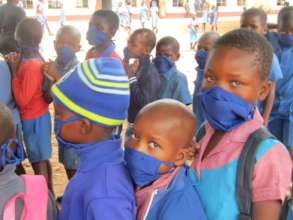 Distributing Masks To Rimbi Primary School