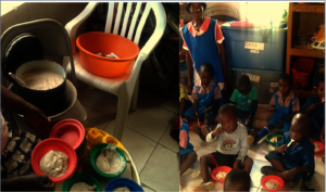 Serving Porridge To The Pre-school Kids