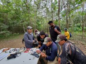 The bird-banding station is active for the winter