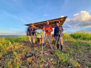 Technicians at the raptor monitoring station