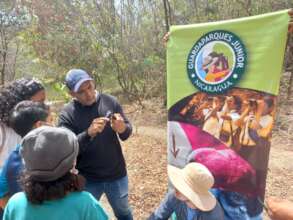 Junior Rangers learn about birds from a biologist