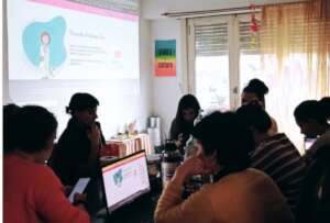 Focus group of women validating technology tools