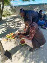 Enjoying the fruits of their labours.