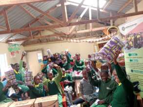 Girls excited recieving the pads