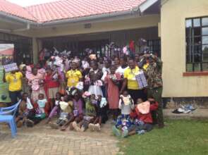 Group photo after pads distribution