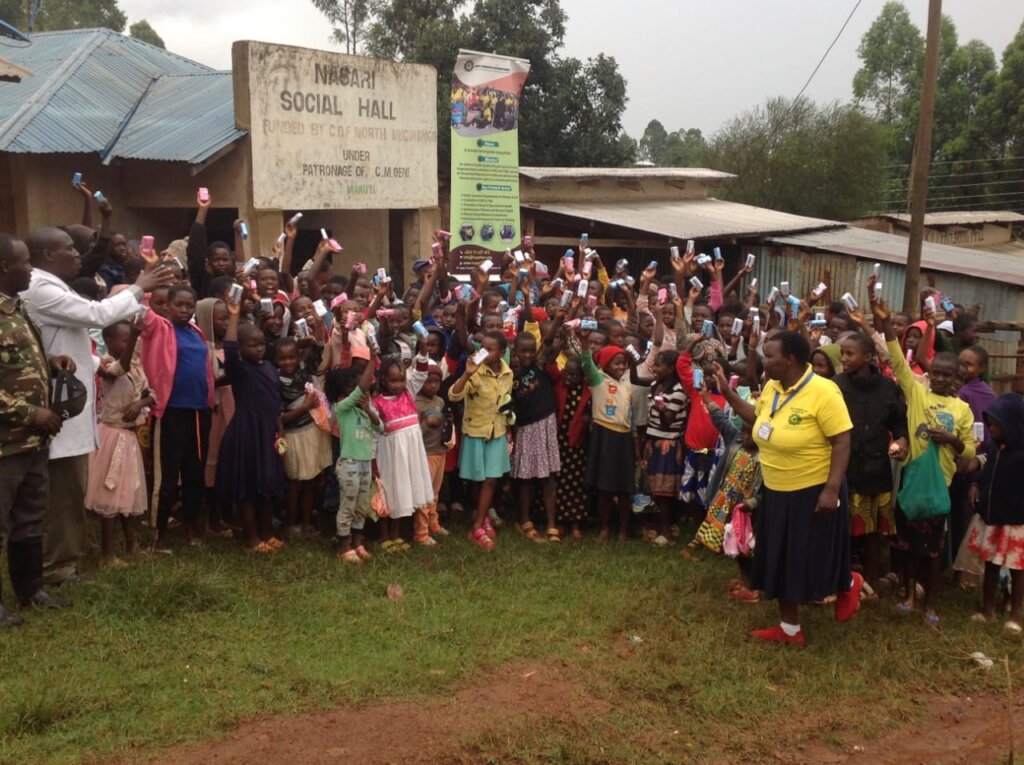 Girls happily holdingsoaps