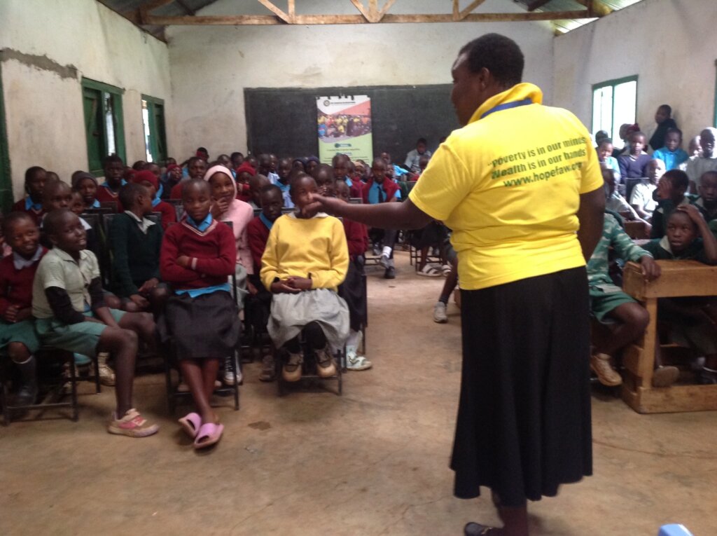 Kipkebe school pupils during menstrual education