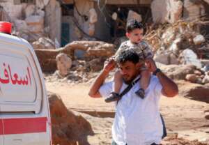 Father and son in Libya.