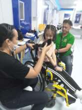 Rochelle trying her new wheelchair