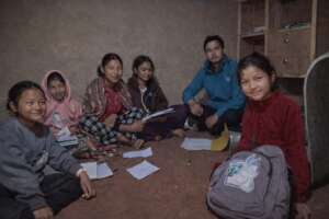 Students learning together in rural Nepal
