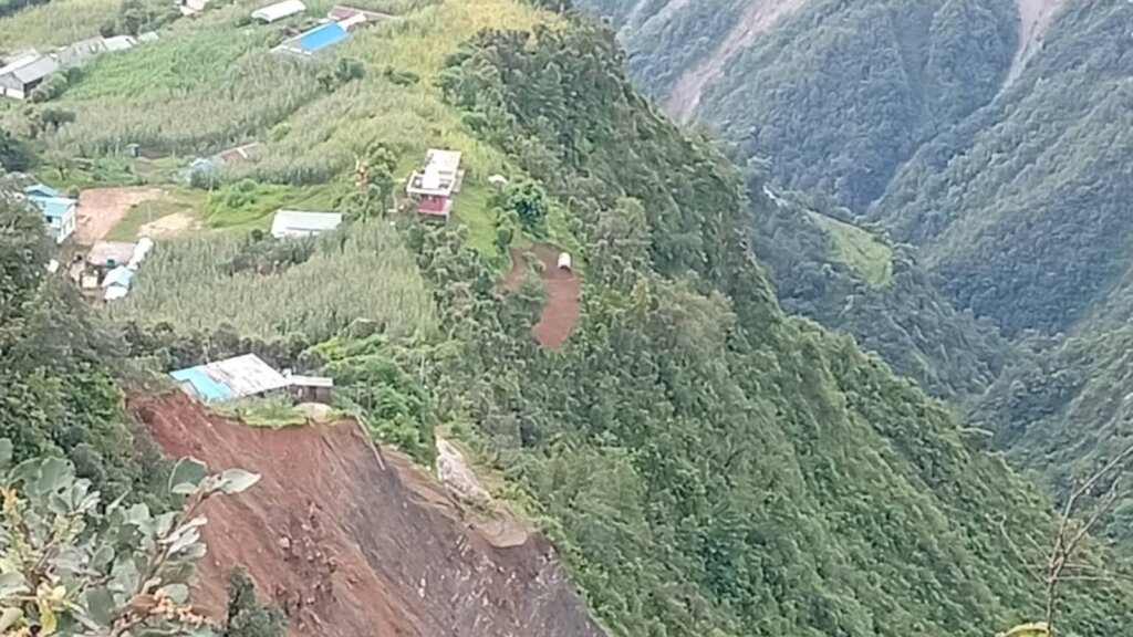 Re-visited area, landslide stopped way to school.