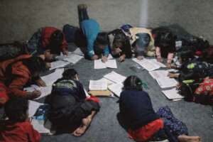 Children studying together in rural Nepal