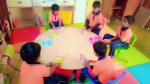 Children make use of the library