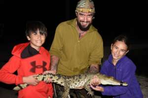 Chris educating on the importance of crocodiles