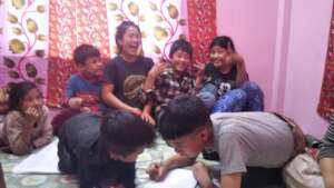 Children from different age in one room