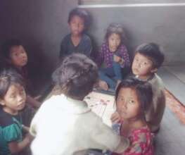 Children playing indoor games