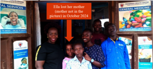 An arrow pointing at Ella