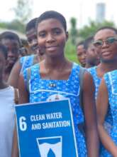 A beneficiary with the clean water card