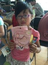 ZhenZhen with new headbands brought by Wang Yi
