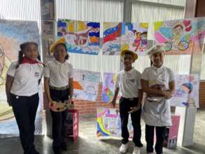 Students presenting Ma Luisa's life line