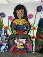 Menina made with waste materials