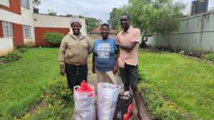 Two Happy Mothers After Receiving Food Baskets.