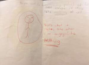 Client drawing showing feeling of "NOTHING"