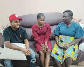 Our Project Leader discussing with the widows