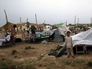 Emergency medical care for flood victims.