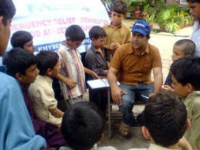 Emergency medical care for flood victims.
