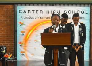 A student talks about the experience at Assembly.