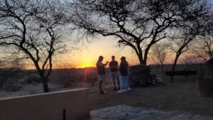 Evening discussions at sunset